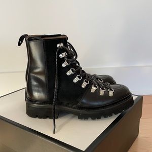 Grenson Leather & Suede Combat Boots